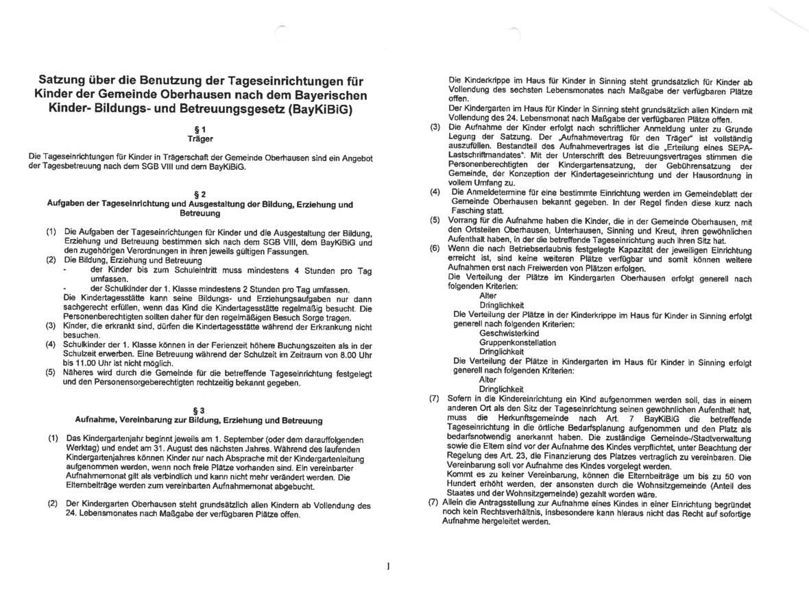 satzung-ueber-die-benutzung-der-tageseinrichtungen-fuer-kinder-der-gemeinde-oberhausen-nach-dem-bayerischen-kinder-bildungs-und-betreuungsgesetz