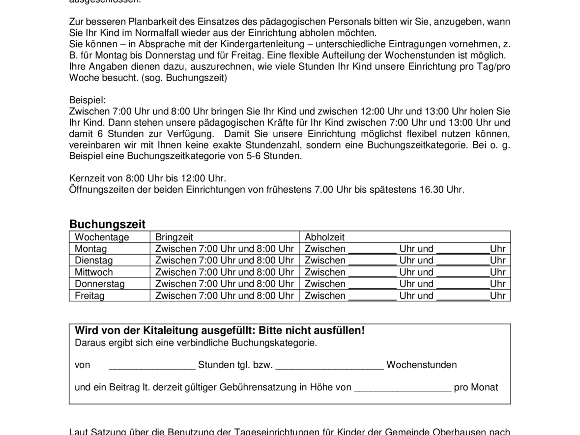 buchungstabelle